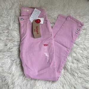 NWT Pink Levis Mid Rise Ankle Super Skinny Jeans